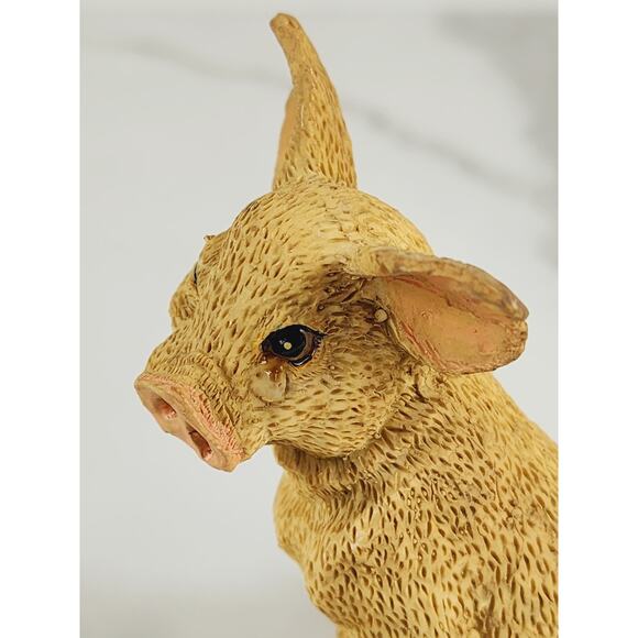 Mini Pig Piglet Piggy Sitting Cute Face Farm Animal Figurine 3 1/2" Year 90s Vtg - Picture 13 of 14